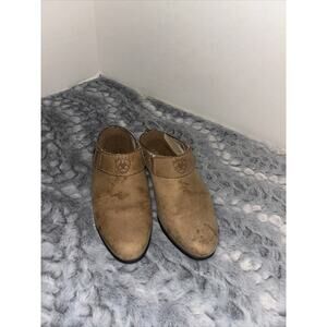 Ariat Sport Mule Women’s Size 7M Tan Suede Slip On Walking Heel Shoes 94029